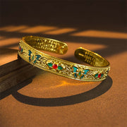 FREE Today: Healing and Love Heart Sutra Butterfly Copper Enamel Open Adjustable Bracelet Bangle - Golden - image 7