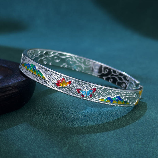 FREE Today: Love and Healing Sun Butterfly Pattern Copper Enamel Open Adjustable Bracelet Bangle - image 2