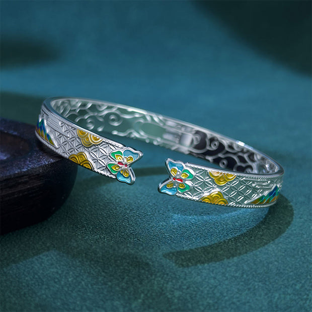 FREE Today: Love and Healing Sun Butterfly Pattern Copper Enamel Open Adjustable Bracelet Bangle - image 1