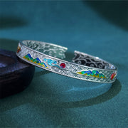 FREE Today: Love and Healing Sun Butterfly Pattern Copper Enamel Open Adjustable Bracelet Bangle - Silvery - image 5