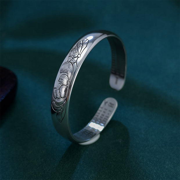 FREE Today: New Beginning Heart Sutra Lotus Copper Open Adjustable Bracelet Bangle - image 2