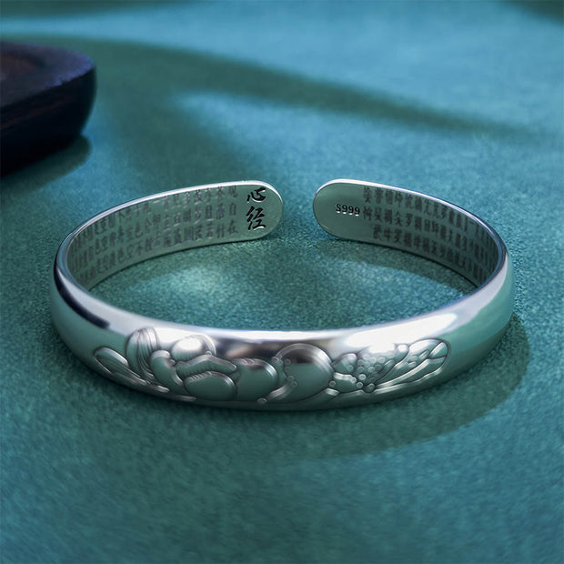 FREE Today: New Beginning Heart Sutra Lotus Copper Open Adjustable Bracelet Bangle - image 1