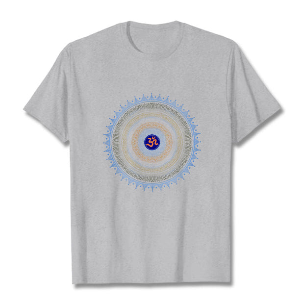 Buddha Stones Mandala Flower OM Pattern Tee T-shirt - LightGrey - 2XL - image 19