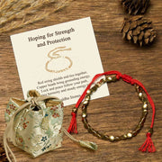 Buddha Stones "Hoping for Strength and Protection" Copper Beads Bracelet Includes Gift Message Card - Red rope - Deluxe Gift Bag (+$12.59) - image 3