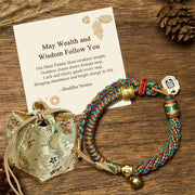 Buddha Stones "May Wealth and Wisdom Follow You" String Bracelet Includes Gift Message Card - Multicolored(Wrist Circumference 14-20cm) - Deluxe Gift Bag (+$12.59) - image 4