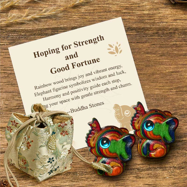 Buddha Stones "Hoping for Strength and Good Fortune" 2Pcs Mini Elephant Includes Gift Message Card - Elephant 1.9*2.6*3.2cm - Deluxe Gift Bag (+$12.59) - image 6