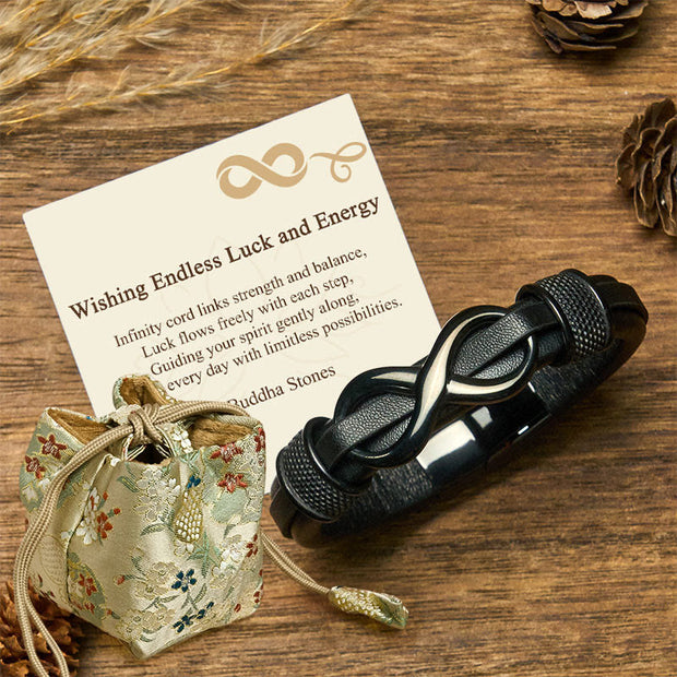 Buddha Stones "Wishing Endless Luck and Energy" Endless Knot Bracelet Includes Gift Message Card - Black(Wrist Circumference: 18-20cm) - Deluxe Gift Bag (+$12.59) - image 5