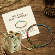 Buddha Stones "May you be healthy and happy" Lucky Multicolored Bracelet Includes Gift Message Card - image 7