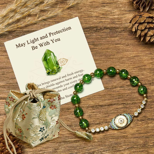 Buddha Stones "May Light and Protection Be With You" Peridot Bracelet Includes Gift Message Card - Peridot - Deluxe Gift Bag (+$12.59) - image 5