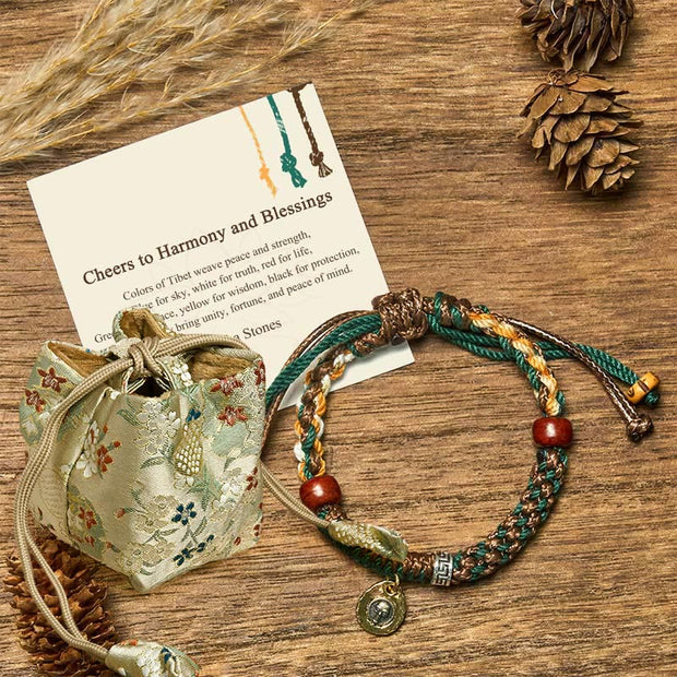 Buddha Stones "Cheers to Harmony and Blessings" Tibetan Rope Bracelet Includes Gift Message Card - 14-16.5cm - Deluxe Gift Bag (+$12.59) - image 7