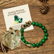 Buddha Stones "Sending Blessings of Wealth and Peace" PiXiu Jade Bracelet Includes Gift Message Card - 10mm - Deluxe Gift Bag (+$12.59) - image 4