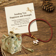 Buddha Stones "Sending You Happiness and Strength" Year of the Horse String Includes Gift Message Card - Horse(Wrist Circumference 14-18cm) - Deluxe Gift Bag (+$12.59) - image 5