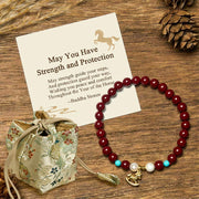 Buddha Stones "May You Have Strength and Protection" Year of the Horse Includes Gift Message Card - Cinnabar(Wrist Circumference 14-16cm) - Deluxe Gift Bag (+$12.59) - image 7