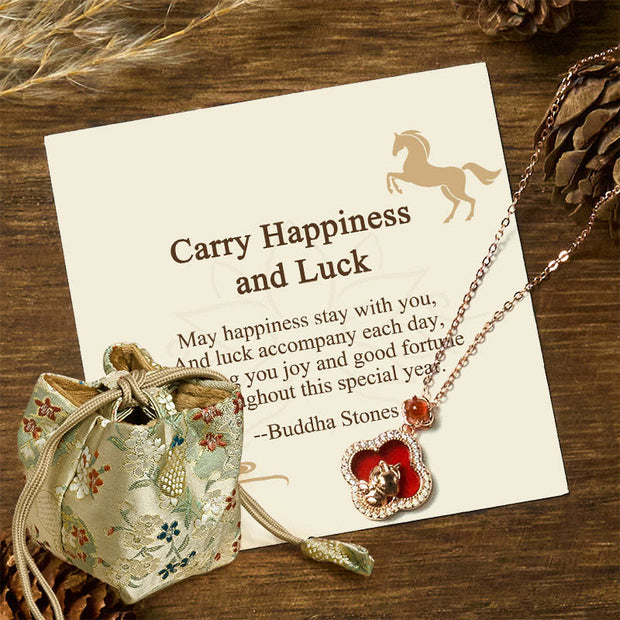 Buddha Stones "Carry Happiness and Luck" Year of the Horse Agate Necklace Includes Gift Message Card - Red Agate(Logical thinking♥Self-acceptance) - Deluxe Gift Bag (+$12.59) - image 6
