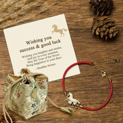 Buddha Stones "Wishing You Success & Good Luck" Year of the Horse String Includes Gift Message Card - Horse(Wrist Circumference 14-18cm) - Deluxe Gift Bag (+$12.59) - image 6