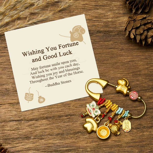 Buddha Stones "Wishing You Fortune and Good Luck" Year of the Horse Brooch Includes Gift Message Card - Horse Fortune - Standard Gift Box - image 10