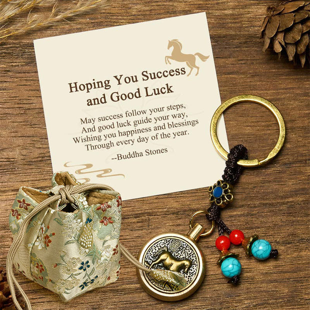 Buddha Stones "Hoping You Success and Good Luck" Year of the Horse Key Chain Includes Gift Message Card - Horse - Deluxe Gift Bag (+$12.59) - image 4