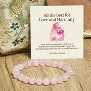 Buddha Stones "All the Best for Love and Harmony" Stone Quartz Bracelet Includes Gift Message Card - image 8