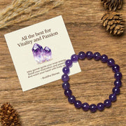 Buddha Stones "All the Best for Love and Harmony" Stone Quartz Bracelet Includes Gift Message Card - 8mm - Amethyst - Standard Gift Box - image 29