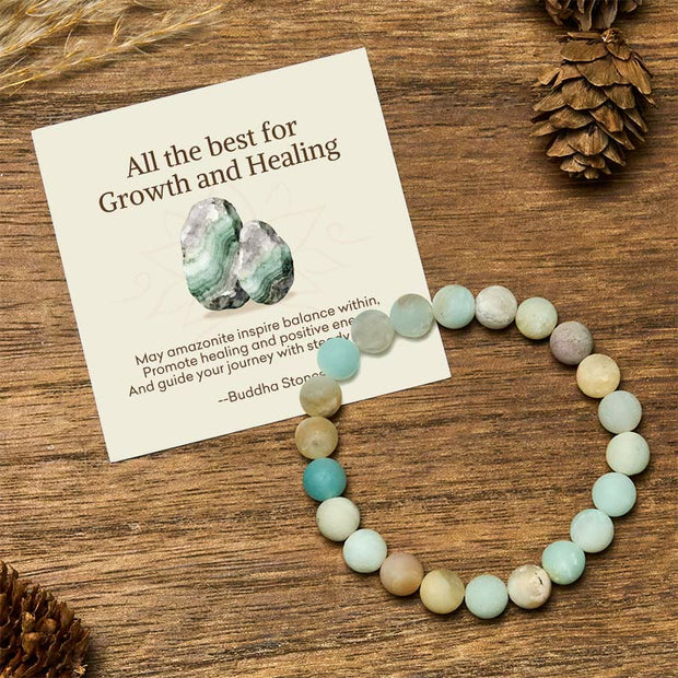 Buddha Stones "All the Best for Love and Harmony" Stone Quartz Bracelet Includes Gift Message Card - 8mm - Amazonite - Standard Gift Box - image 41