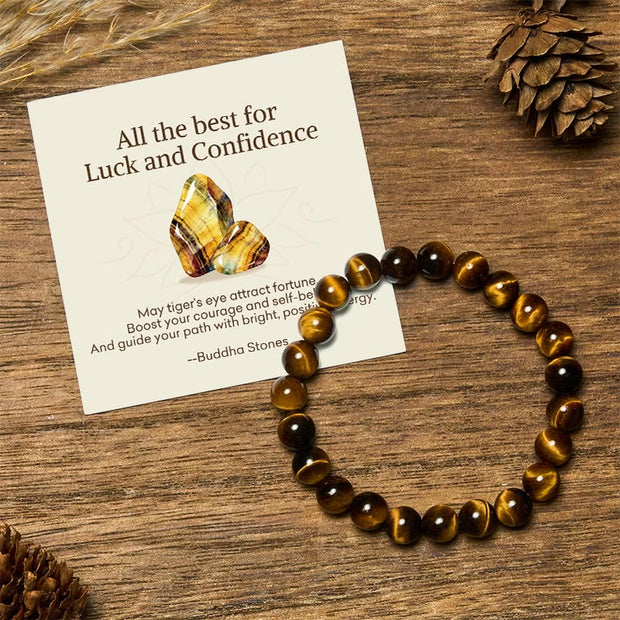 Buddha Stones "All the Best for Love and Harmony" Stone Quartz Bracelet Includes Gift Message Card - 8mm - Tiger Eye - Standard Gift Box - image 53