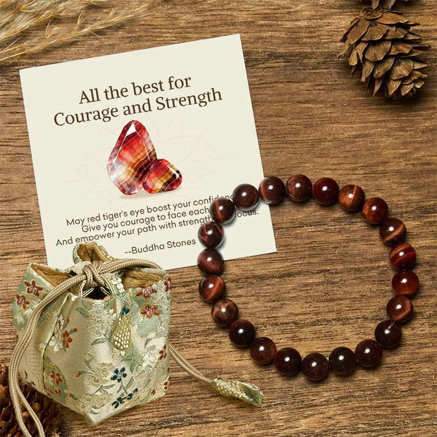 Buddha Stones "All the Best for Love and Harmony" Stone Quartz Bracelet Includes Gift Message Card - 8mm - Red Tiger Eye - Deluxe Gift Bag (+$12.59) - image 62