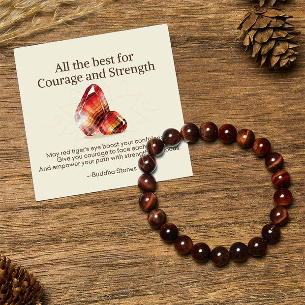 Buddha Stones "All the Best for Love and Harmony" Stone Quartz Bracelet Includes Gift Message Card - 8mm - Red Tiger Eye - Standard Gift Box - image 59