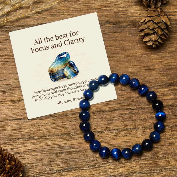 Buddha Stones "All the Best for Love and Harmony" Stone Quartz Bracelet Includes Gift Message Card - 8mm - Blue Tiger Eye - Standard Gift Box - image 65