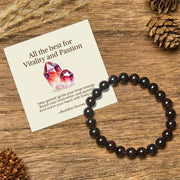Buddha Stones "All the Best for Love and Harmony" Stone Quartz Bracelet Includes Gift Message Card - 8mm - Garnet - Standard Gift Box - image 89