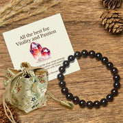 Buddha Stones "All the Best for Love and Harmony" Stone Quartz Bracelet Includes Gift Message Card - 8mm - Garnet - Deluxe Gift Bag (+$12.59) - image 92