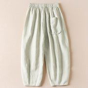 Buddha Stones Summer Small Flower Embroidery  Harem Pants With Pockets - image 24