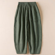 Buddha Stones Summer Small Flower Embroidery  Harem Pants With Pockets - image 29