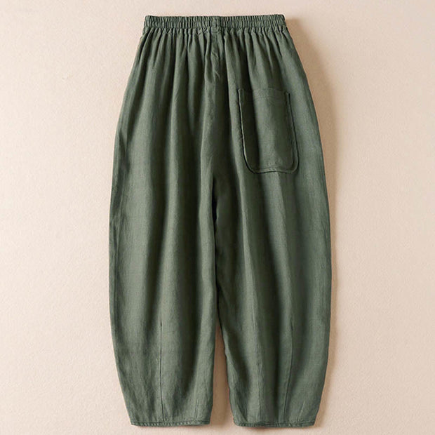 Buddha Stones Summer Small Flower Embroidery  Harem Pants With Pockets - image 29