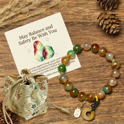 Buddha Stones "May Balance and Safety Be With You"Peacock Agate Bracelet Includes Gift Message Card - Peacock Agate(Wrist Circumference: 15-17cm) - Deluxe Gift Bag (+$12.59) - image 12