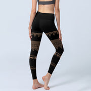 Buddha Stones Mandala Floral Leaf Pattern Gym Leggings Women's Yoga Pants - image 3