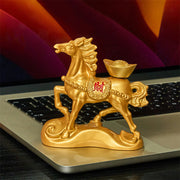 Buddha Stones Chinese Zodiac Horse Charm Copper Coins Attract Fortune Prosperity Home Decoration - image 2