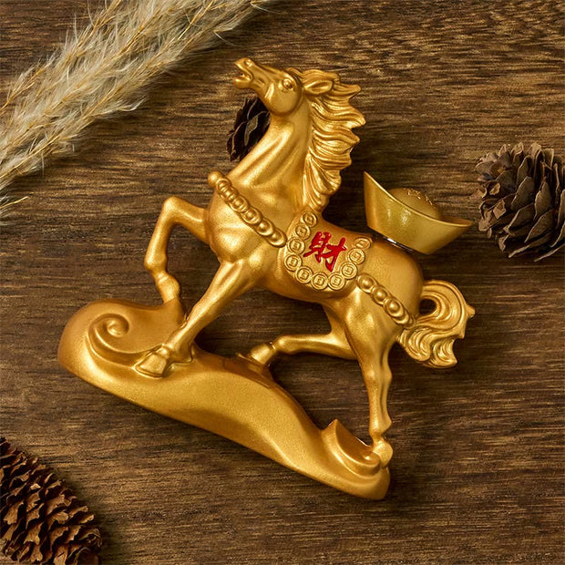 Buddha Stones Chinese Zodiac Horse Charm Copper Coins Attract Fortune Prosperity Home Decoration - image 5