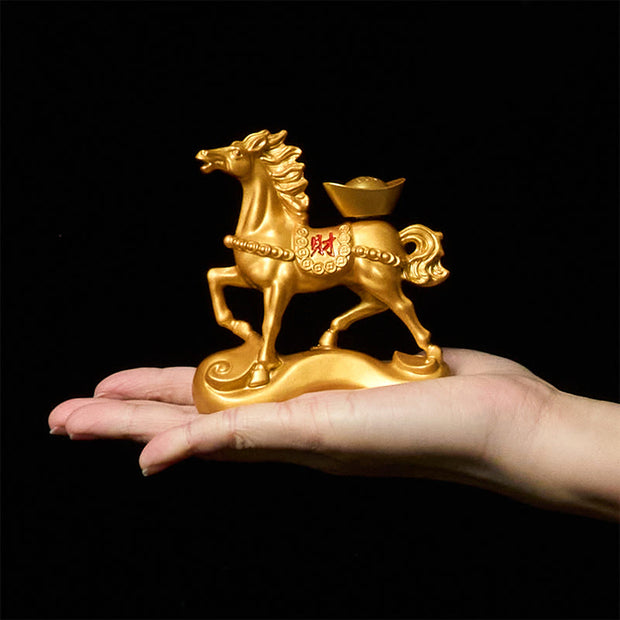 Buddha Stones Chinese Zodiac Horse Charm Copper Coins Attract Fortune Prosperity Home Decoration - image 3