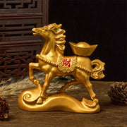 Buddha Stones Chinese Zodiac Horse Charm Copper Coins Attract Fortune Prosperity Home Decoration - image 1