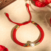 Buddha Stones 999 Sterling Silver Chinese Zodiac Horse Charm Red String Strength Braided Bracelet - image 1
