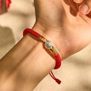Buddha Stones 999 Sterling Silver Chinese Zodiac Horse Charm Red String Strength Braided Bracelet - image 4
