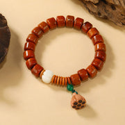 Buddha Stones Bone Beads Lotus Peace Buckle Design Enlightenment Bracelet - Bone Beads & Lotus(Wrist Circumference: 15cm-16cm) - image 5