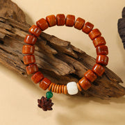 Buddha Stones Bone Beads Lotus Peace Buckle Design Enlightenment Bracelet - image 8