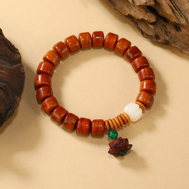 Buddha Stones Bone Beads Lotus Peace Buckle Design Enlightenment Bracelet - Bone Beads & Lotus pod(Wrist Circumference: 15cm-16cm) - image 7