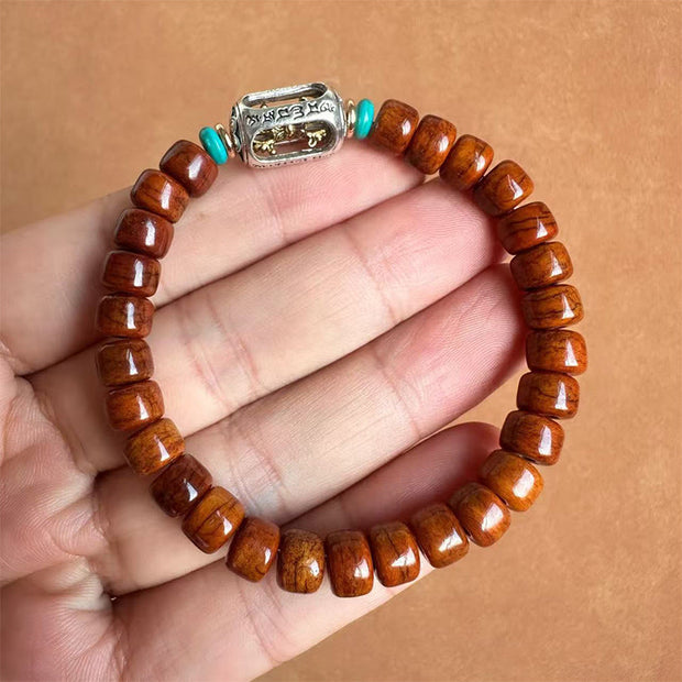 Buddha Stones Bone Beads Vajra Three-eyed Dzi Bead Luck Bracelet - Bone Beads & Vajra(Wrist Circumference: 15cm-16cm) - image 6