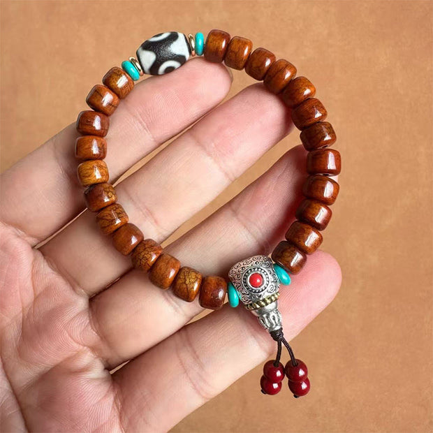 Buddha Stones Bone Beads Vajra Three-eyed Dzi Bead Luck Bracelet - image 1