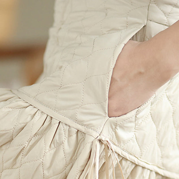 Buddha Stones Plain Elastic Waist Cotton Women's Straight Skirt With Pockets - image 11