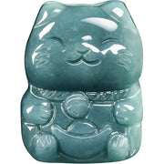 Buddha Stones Natural Attract Wealth Cat Jade Necklace Prosperity Pendant - image 8