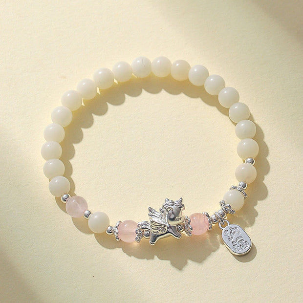 Buddha Stones 999 Sterling Silver Year of the Horse Natural Black Obsidian  Bodhi Seed Strength Bracelet - image 9