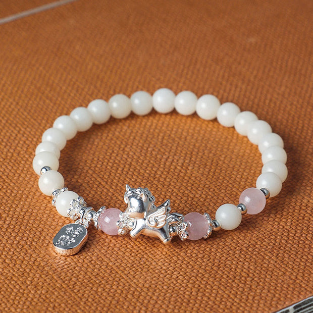 Buddha Stones 999 Sterling Silver Year of the Horse Natural Black Obsidian  Bodhi Seed Strength Bracelet - image 12